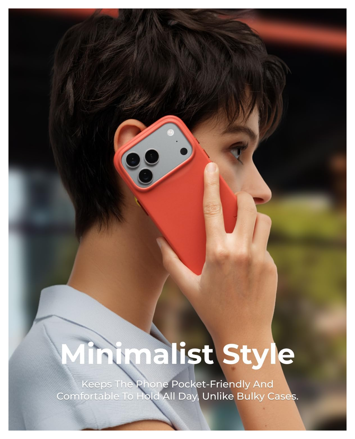 MOFT MOVAS Snap iPhone 17 Pro Hoesje MagSafe Vegan Leer Back Cover Rood afbeelding 5