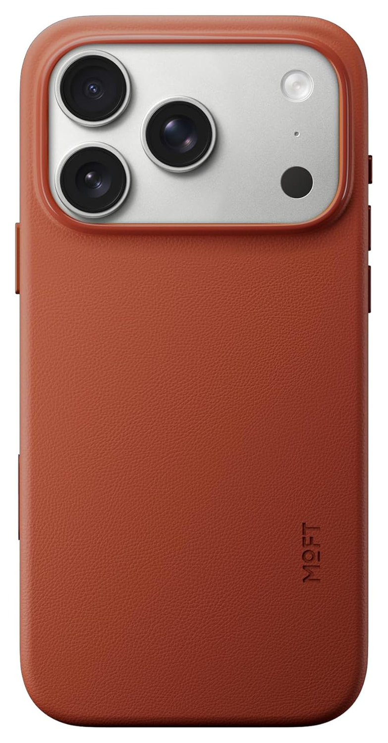 MOFT MOVAS Snap iPhone 17 Pro Hoesje MagSafe Vegan Leer Back Cover Rood afbeelding 1