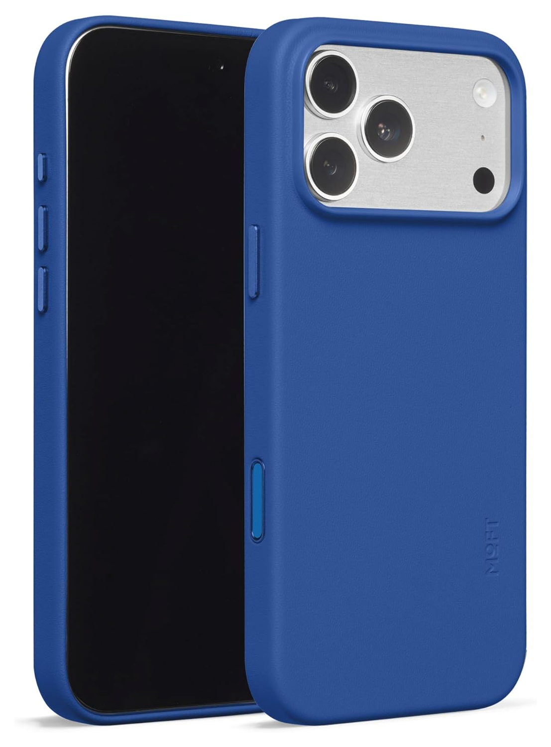 MOFT MOVAS Snap iPhone 17 Pro Hoesje MagSafe Vegan Leer Back Cover Blauw afbeelding 1