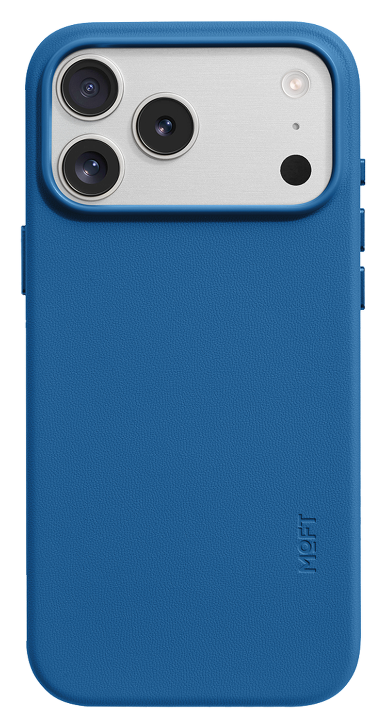 MOFT MOVAS Snap iPhone 17 Pro Hoesje MagSafe Vegan Leer Back Cover Blauw afbeelding 2