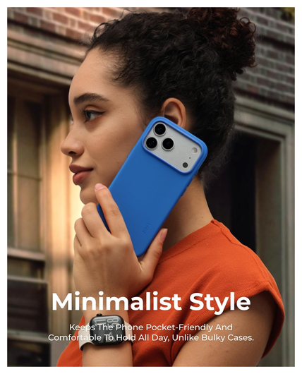 MOFT MOVAS Snap iPhone 17 Pro Hoesje MagSafe Vegan Leer Back Cover Blauw afbeelding 6