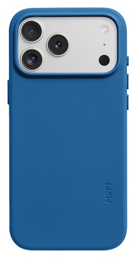 MOFT MOVAS Snap iPhone 17 Pro Hoesje MagSafe Vegan Leer Back Cover Blauw afbeelding 2