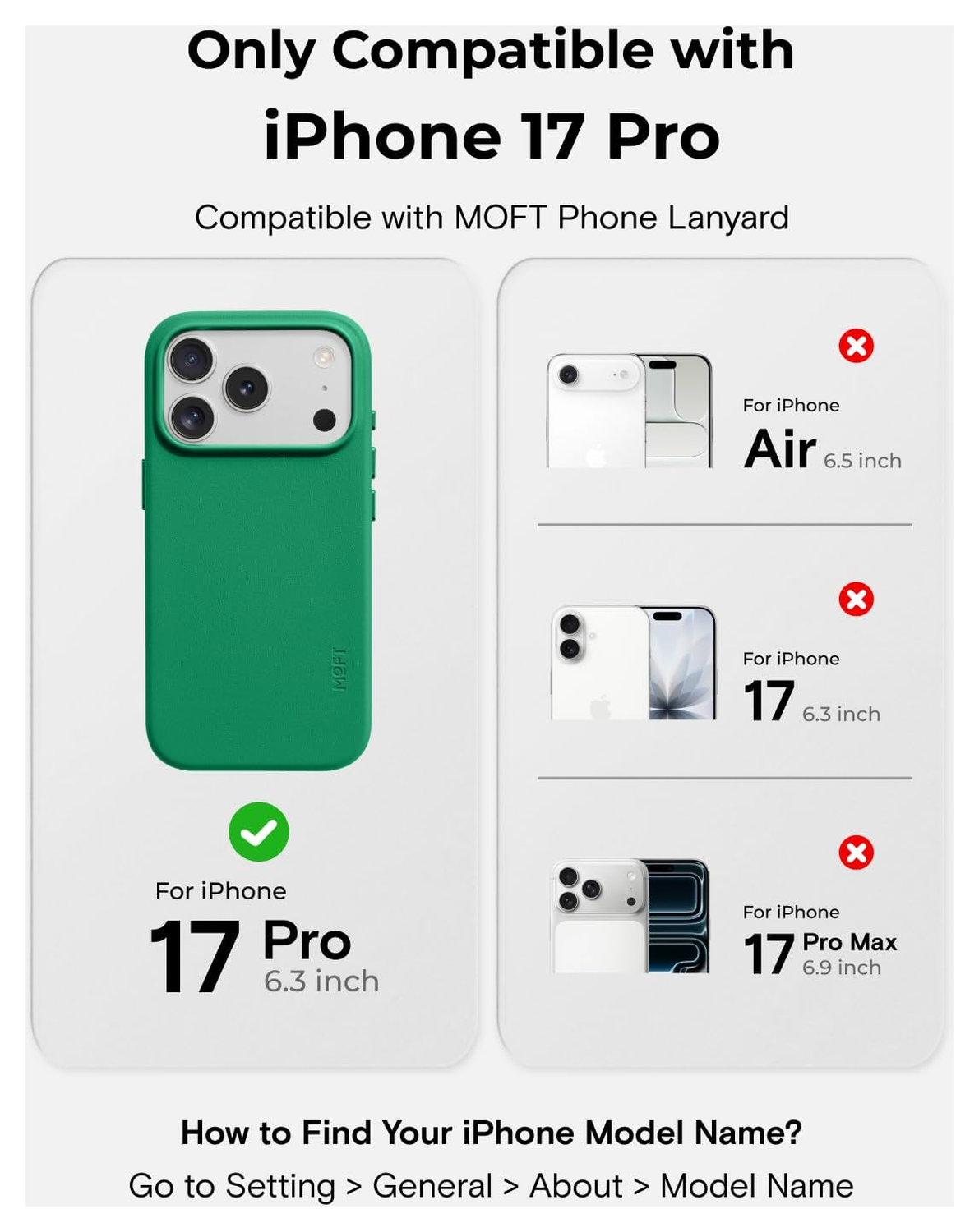 MOFT MOVAS Snap iPhone 17 Pro Hoesje MagSafe Vegan Leer Back Cover Groen afbeelding 4