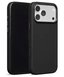 MOFT MOVAS Snap iPhone 17 Pro Max Hoesje MagSafe Vegan Leer Back Cover Zwart afbeelding