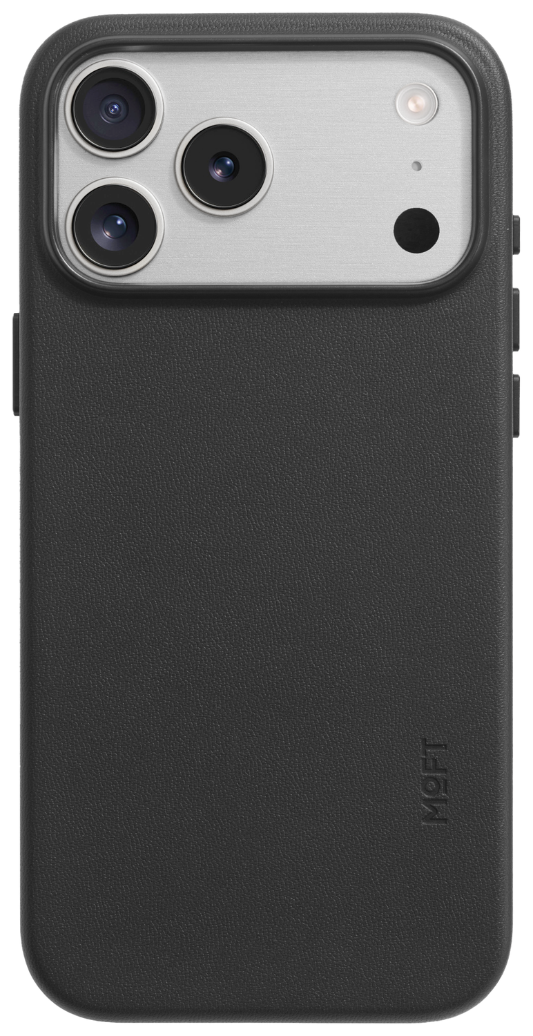 MOFT MOVAS Snap iPhone 17 Pro Max Hoesje MagSafe Vegan Leer Back Cover Zwart afbeelding 2