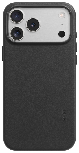 MOFT MOVAS Snap iPhone 17 Pro Max Hoesje MagSafe Vegan Leer Back Cover Zwart afbeelding 2
