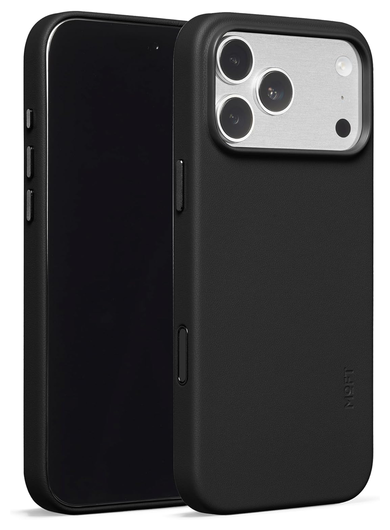 MOFT MOVAS Snap iPhone 17 Pro Max Hoesje MagSafe Vegan Leer Back Cover Zwart afbeelding 1