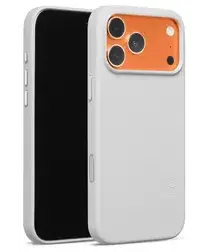 MOFT MOVAS Snap iPhone 17 Pro Max Hoesje MagSafe Vegan Leer Back Cover Grijs afbeelding