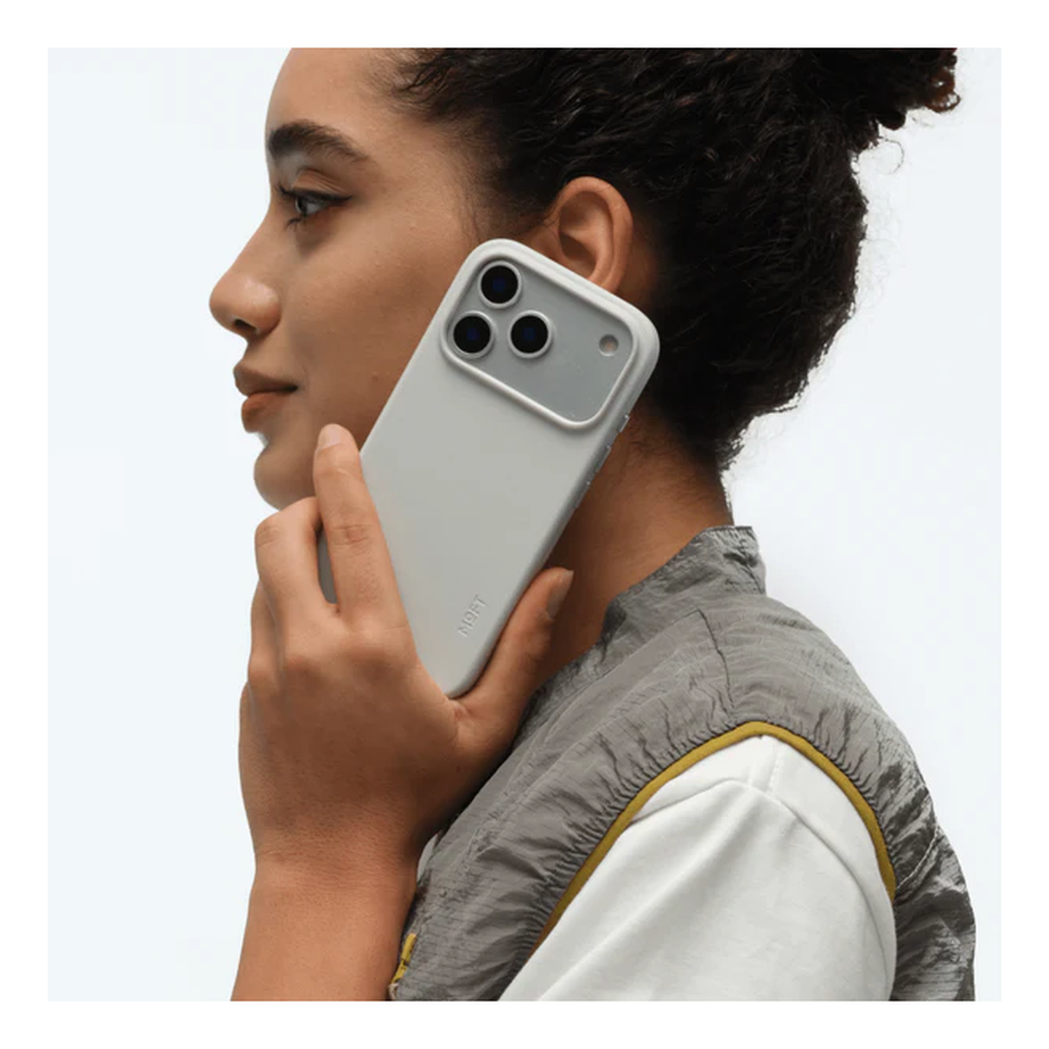 MOFT MOVAS Snap iPhone 17 Pro Max Hoesje MagSafe Vegan Leer Back Cover Grijs afbeelding 17