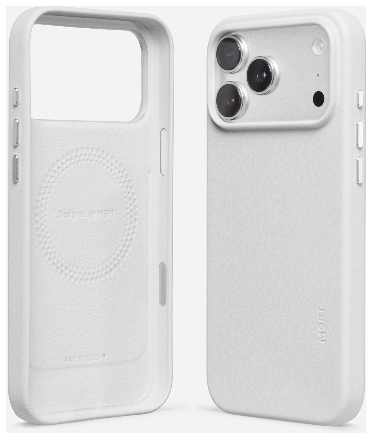 MOFT MOVAS Snap iPhone 17 Pro Max Hoesje MagSafe Vegan Leer Back Cover Grijs afbeelding 19