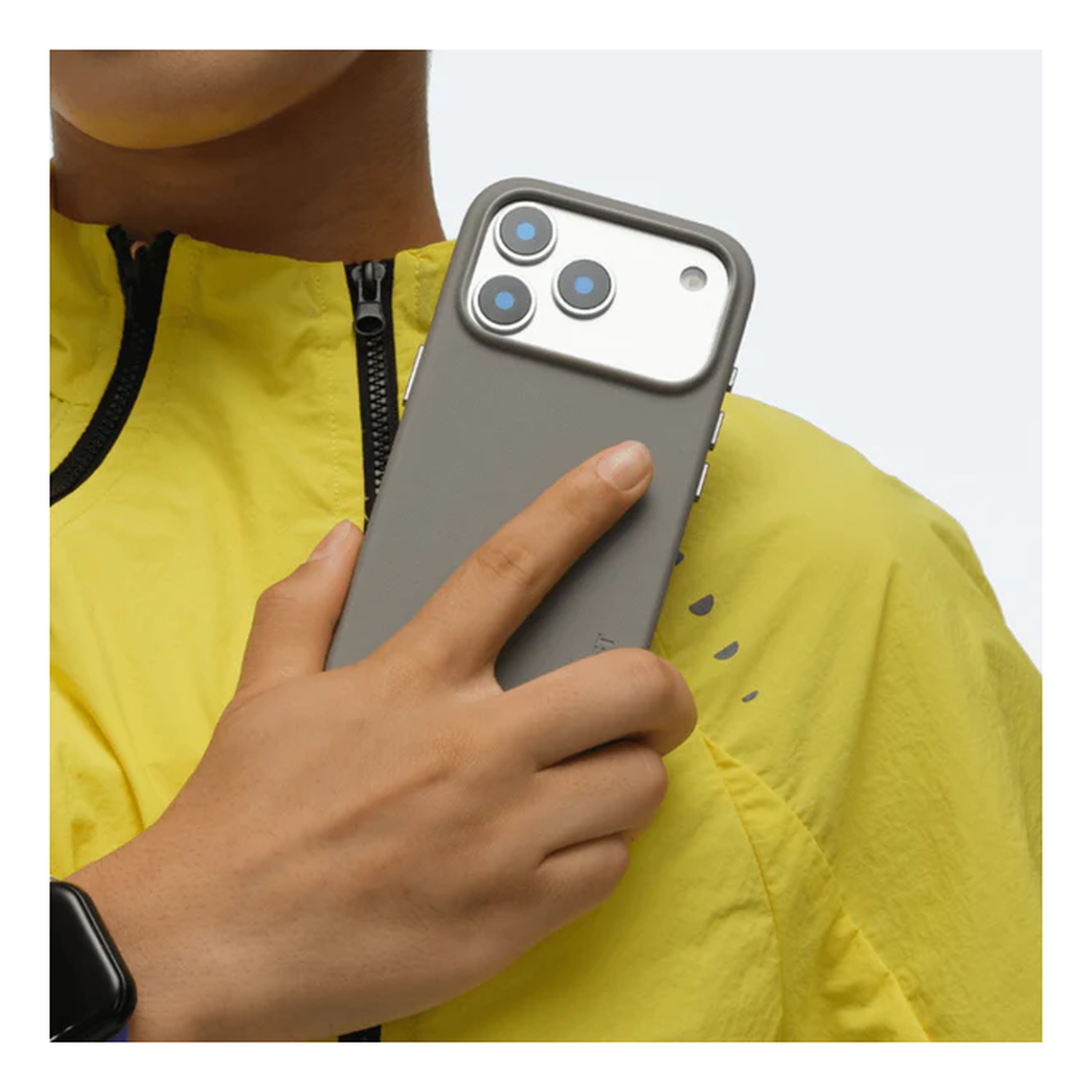 MOFT MOVAS Snap iPhone 17 Pro Max Hoesje MagSafe Vegan Leer Back Cover Taupe afbeelding 12