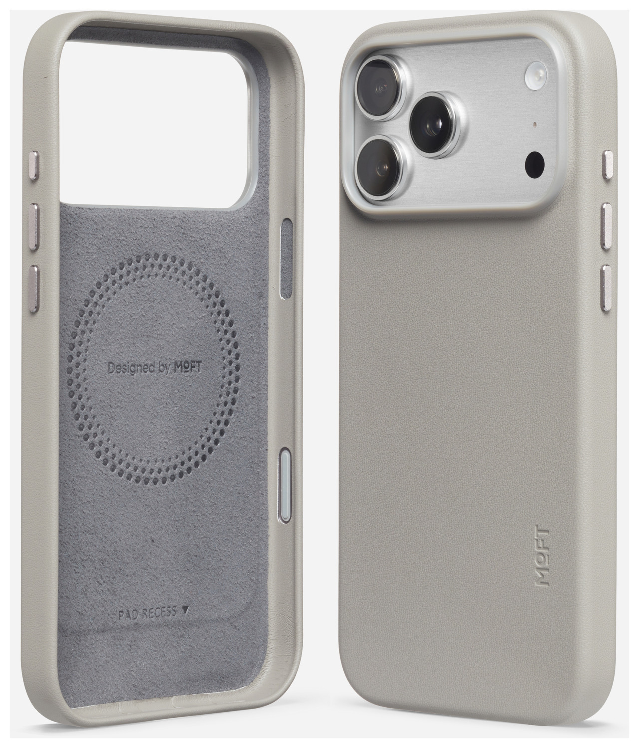 MOFT MOVAS Snap iPhone 17 Pro Max Hoesje MagSafe Vegan Leer Back Cover Taupe afbeelding 19