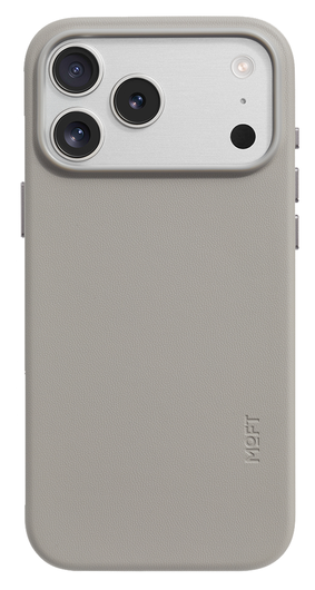 MOFT MOVAS Snap iPhone 17 Pro Max Hoesje MagSafe Vegan Leer Back Cover Taupe afbeelding 1