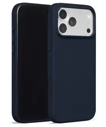 MOFT MOVAS Snap iPhone 17 Pro Max Hoesje MagSafe Vegan Leer Back Cover Navy afbeelding