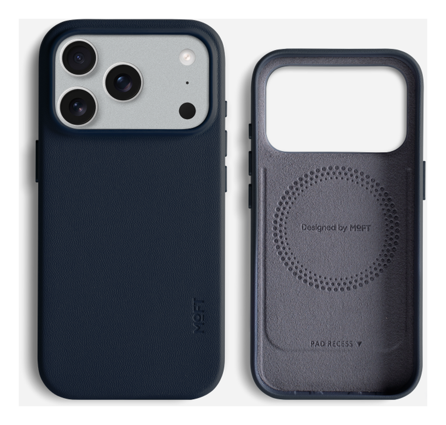 MOFT MOVAS Snap iPhone 17 Pro Max Hoesje MagSafe Vegan Leer Back Cover Navy afbeelding 13