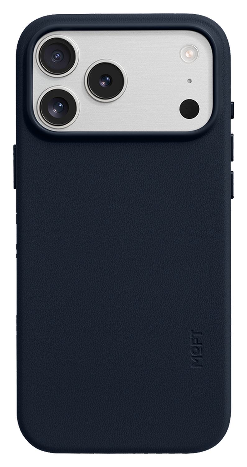 MOFT MOVAS Snap iPhone 17 Pro Max Hoesje MagSafe Vegan Leer Back Cover Navy afbeelding 1