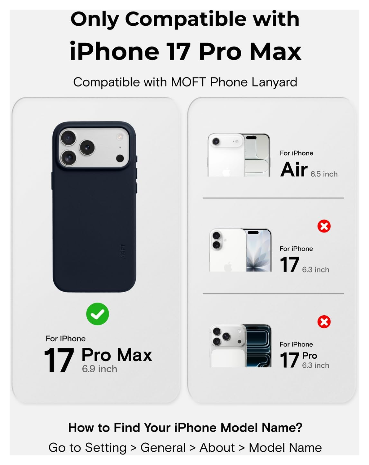 MOFT MOVAS Snap iPhone 17 Pro Max Hoesje MagSafe Vegan Leer Back Cover Navy afbeelding 4