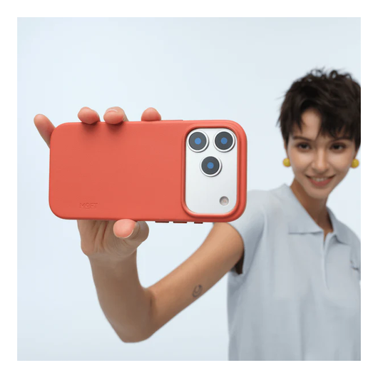 MOFT MOVAS Snap iPhone 17 Pro Max Hoesje MagSafe Vegan Leer Back Cover Rood afbeelding 12