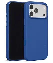 MOFT MOVAS Snap iPhone 17 Pro Max Hoesje MagSafe Vegan Leer Back Cover Blauw afbeelding