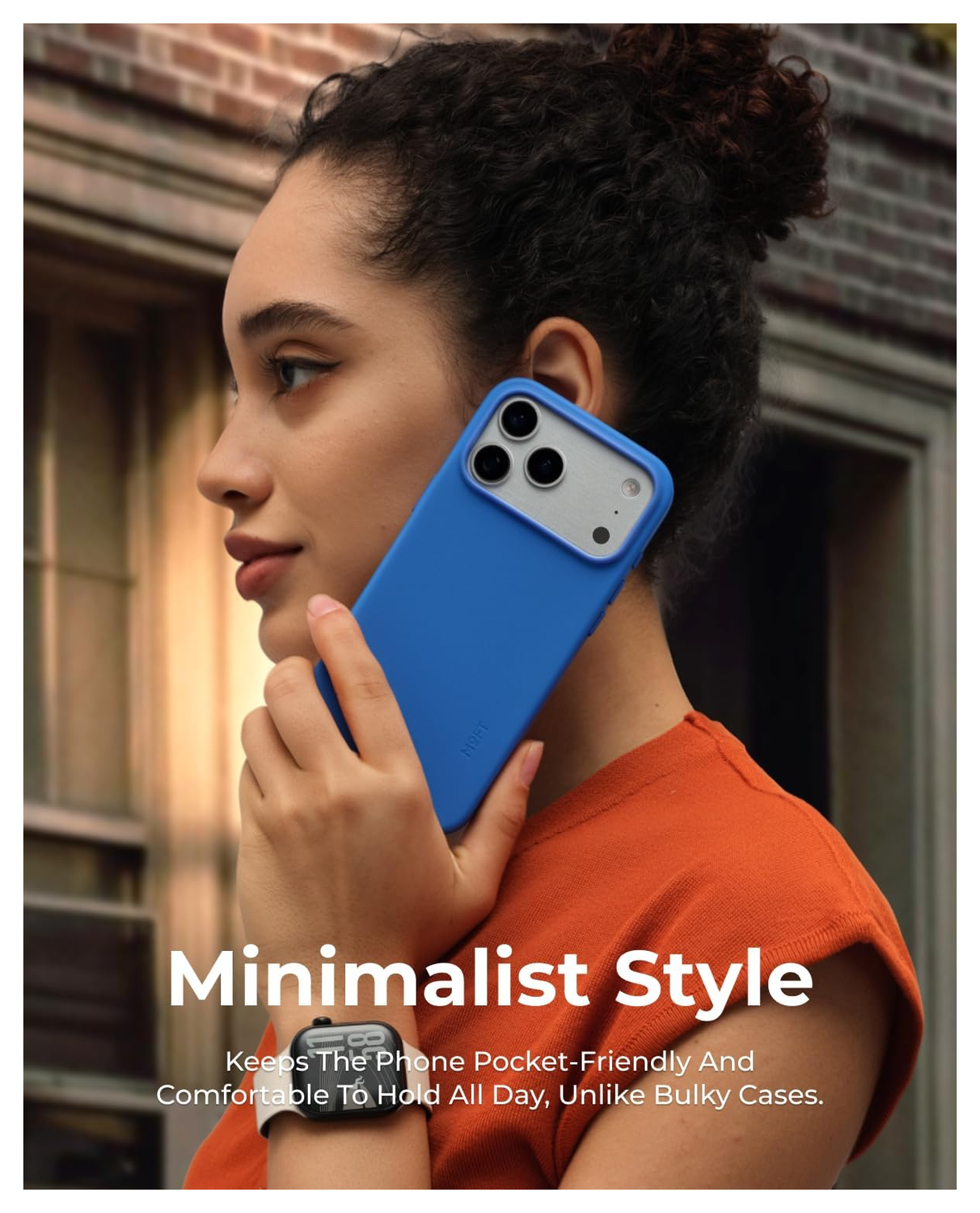 MOFT MOVAS Snap iPhone 17 Pro Max Hoesje MagSafe Vegan Leer Back Cover Blauw afbeelding 5