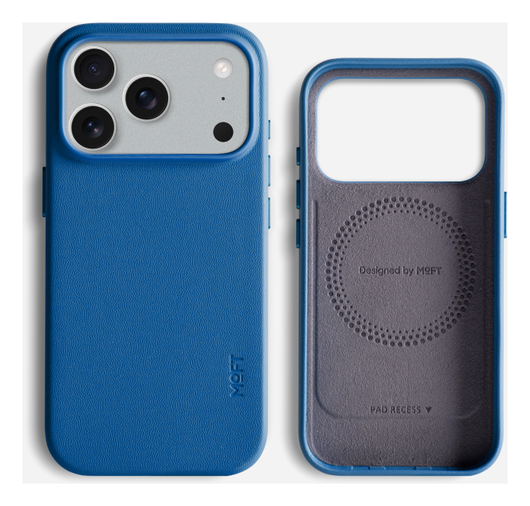 MOFT MOVAS Snap iPhone 17 Pro Max Hoesje MagSafe Vegan Leer Back Cover Blauw afbeelding 14