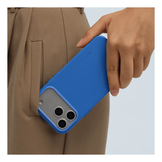 MOFT MOVAS Snap iPhone 17 Pro Max Hoesje MagSafe Vegan Leer Back Cover Blauw afbeelding 2