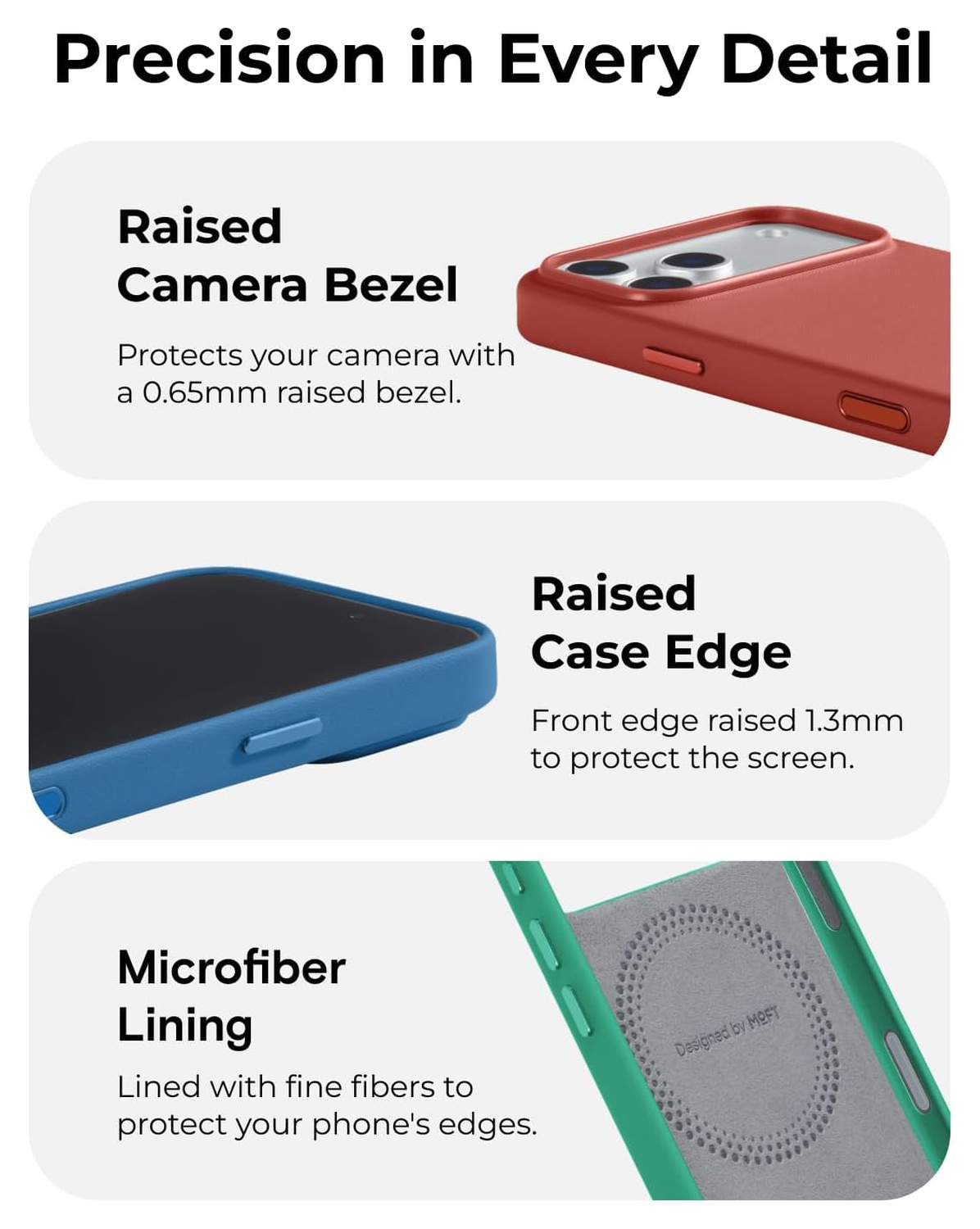 MOFT MOVAS Snap iPhone 17 Pro Max Hoesje MagSafe Vegan Leer Back Cover Groen afbeelding 6