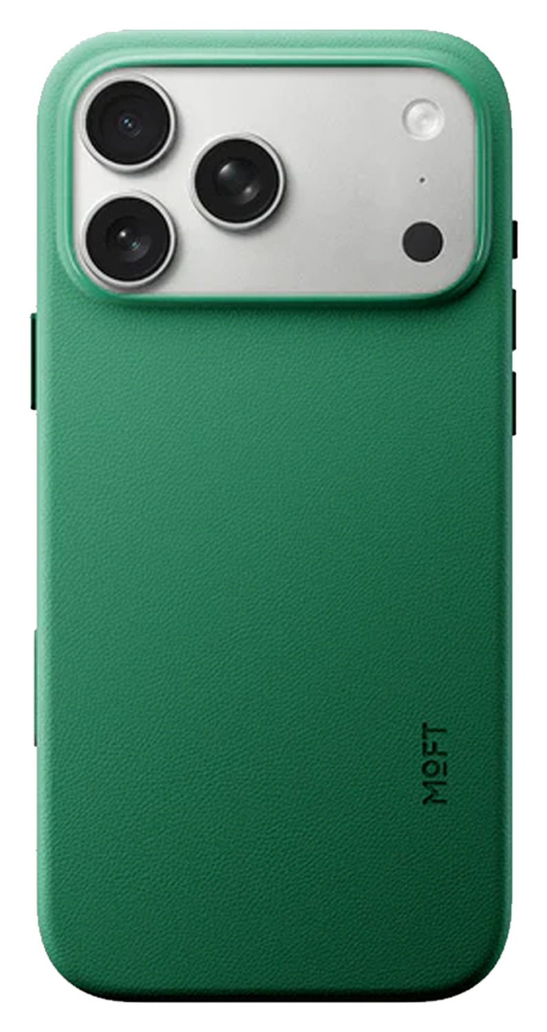 MOFT MOVAS Snap iPhone 17 Pro Max Hoesje MagSafe Vegan Leer Back Cover Groen afbeelding 1