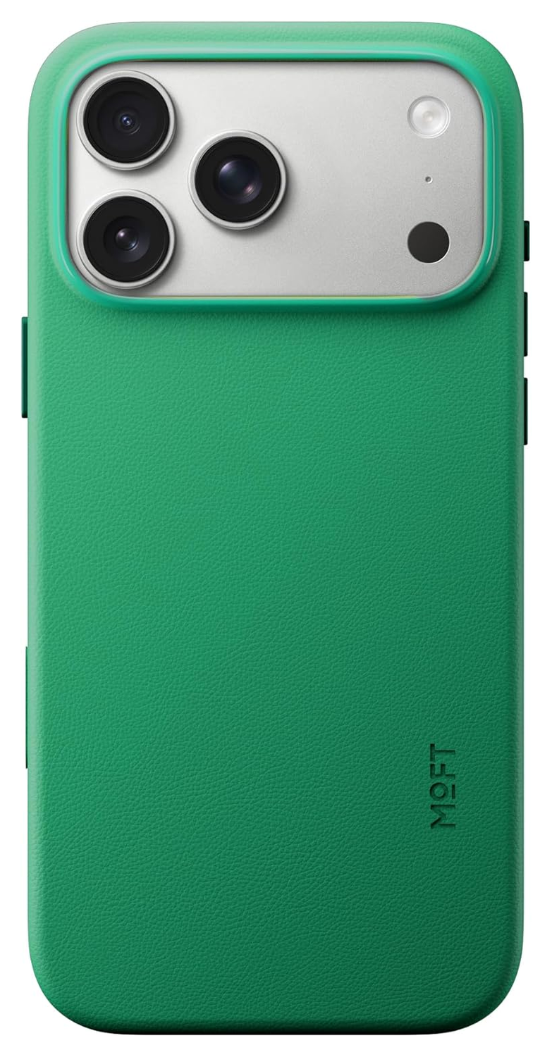 MOFT MOVAS Snap iPhone 17 Pro Max Hoesje MagSafe Vegan Leer Back Cover Groen afbeelding 1