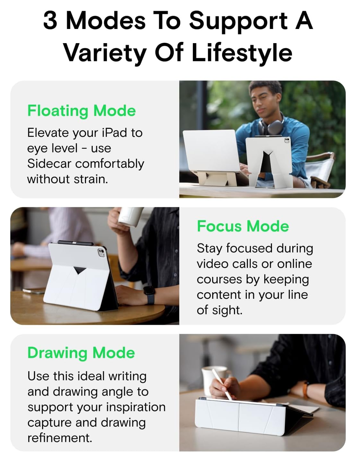 MOFT Float Folio Book Case iPad Pro 12.9 Hoes met Standaard Zwart afbeelding 8