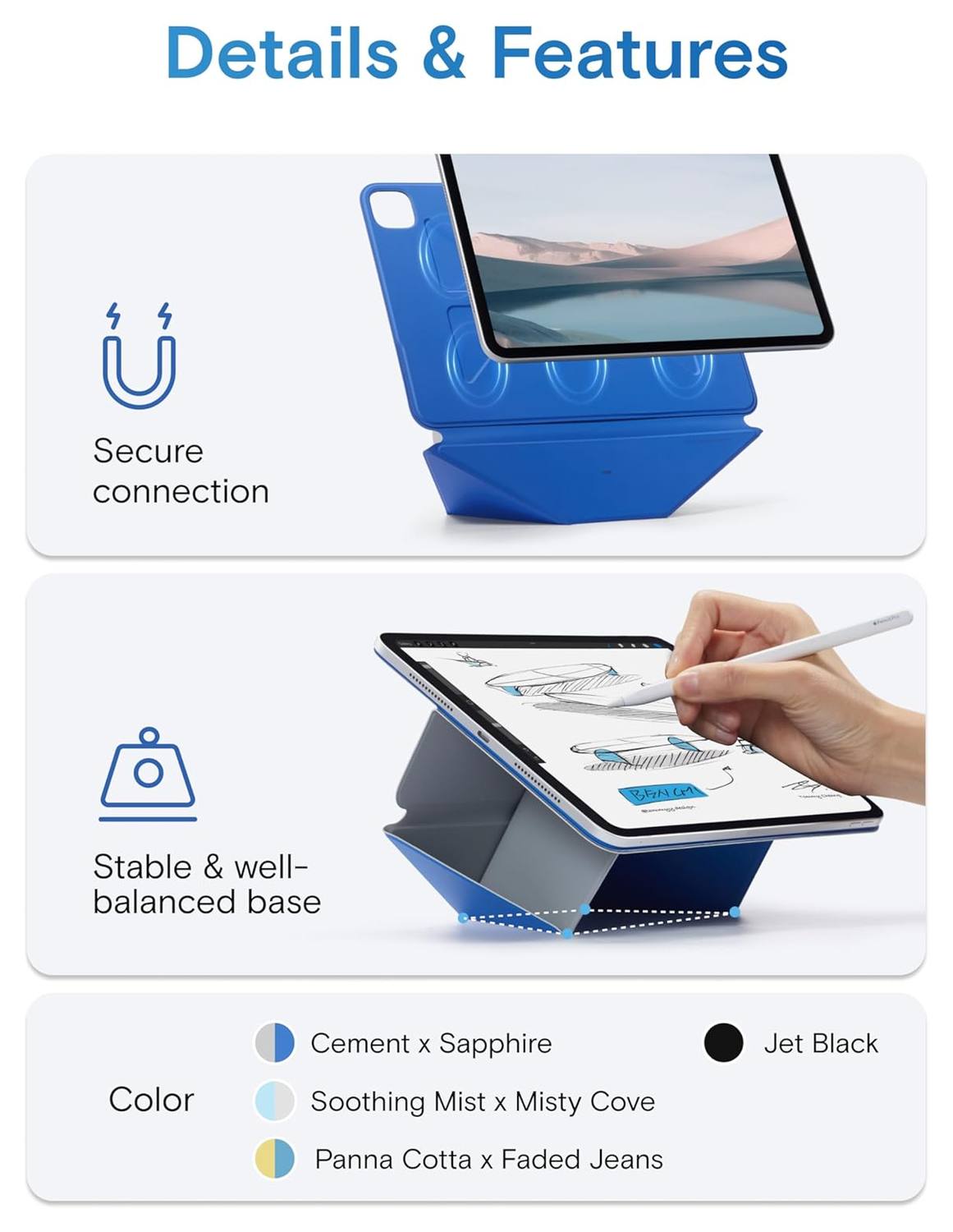 MOFT Dynamic Folio iPad 11 (2025)/10.9 (2022) Hoes Book Case met Standaard Zwart afbeelding 5