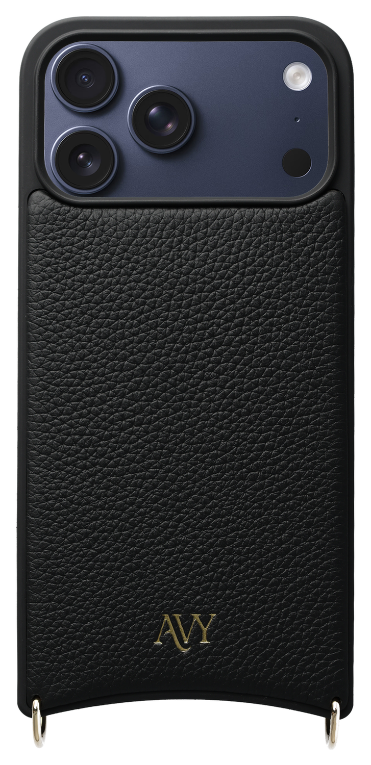 AVY Apple iPhone 17 Pro Max Zwart Leren Hoesje met Koord Cupid Black afbeelding 11