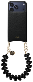 AVY Apple iPhone 17 Pro Max Zwart Leren Hoesje met Koord Cupid Black