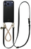 AVY Apple iPhone 17 Pro Max Zwart Leren Hoesje met Koord Leather and Gold