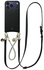AVY Apple iPhone 17 Pro Max Zwart Leren Hoesje met Koord Leather and Silver