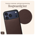 AVY Apple iPhone 17 Pro Max Bruin Leren Hoesje met Koord Silver Spark afbeelding 5