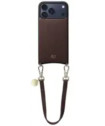 AVY Apple iPhone 17 Pro Max Bruin Leren Hoesje met Koord Short Leather afbeelding