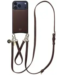 AVY Apple iPhone 17 Pro Max Bruin Leren Hoesje met Koord Leather Set afbeelding