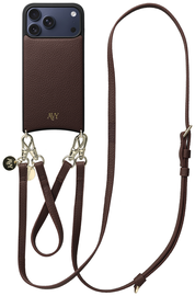 AVY Apple iPhone 17 Pro Max Bruin Leren Hoesje met Koord Leather Set afbeelding