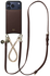 AVY Apple iPhone 17 Pro Max Bruin Leren Hoesje met Koord Leather and Gold