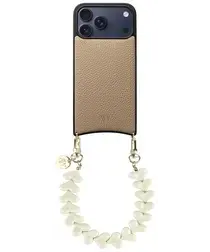 AVY Apple iPhone 17 Pro Max Beige Leren Hoesje met Koord Cupid Beige afbeelding