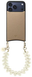 AVY Apple iPhone 17 Pro Max Beige Leren Hoesje met Koord Cupid Beige