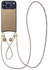 AVY Apple iPhone 17 Pro Max Beige Leren Hoesje met Koord Silver Spark Set