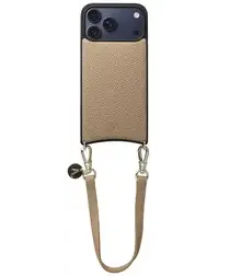 AVY Apple iPhone 17 Pro Max Beige Leren Hoesje met Koord Short Leather afbeelding