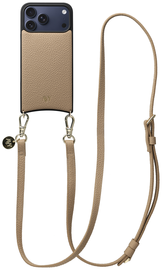 AVY Apple iPhone 17 Pro Max Beige Leren Hoesje met Koord Long Leather afbeelding