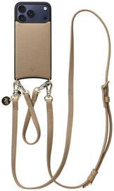 AVY Apple iPhone 17 Pro Max Beige Leren Hoesje met Koord Leather Set