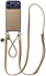 AVY Apple iPhone 17 Pro Max Beige Leren Hoesje met Koord Leather and Gold