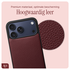 AVY Apple iPhone 17 Pro Max Burgundy Leren Hoesje met Koord Silver Spark afbeelding 5