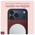 AVY Apple iPhone 17 Pro Max Burgundy Leren Hoesje met Koord Silver Spark afbeelding 6