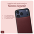 AVY Apple iPhone 17 Pro Max Burgundy Leren Hoesje met Koord Silver Spark afbeelding 7